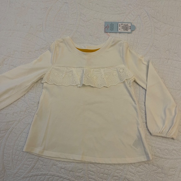Cat and Jack Long Sleeve Top Eyelet Ruffle 3T  NWT - Picture 8 of 9